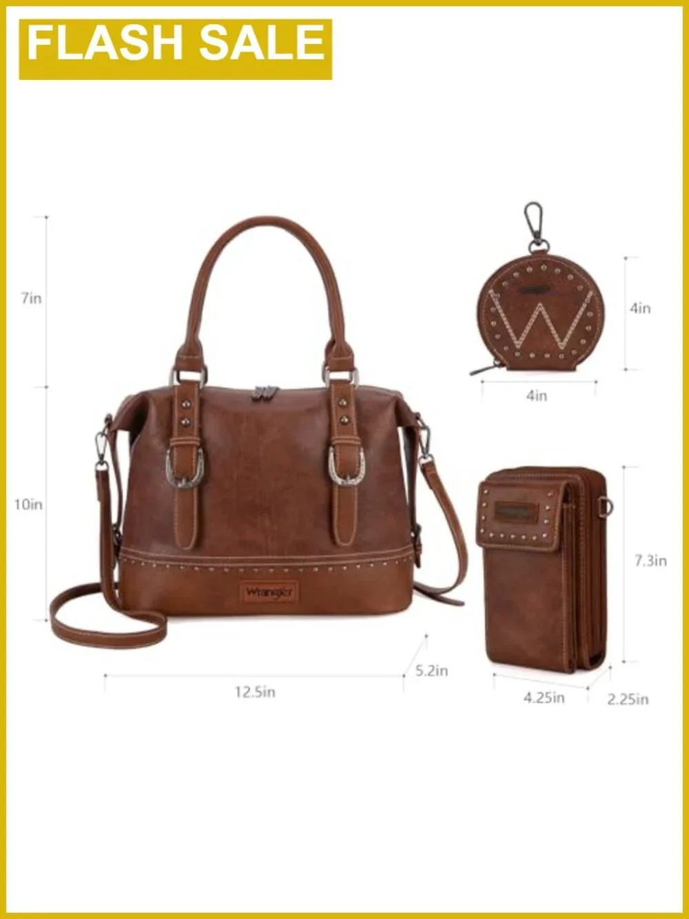 Vegan Leather 3-Piece Doctor Bag Set with Top Handle, Satchel, Cell Phone Bag &